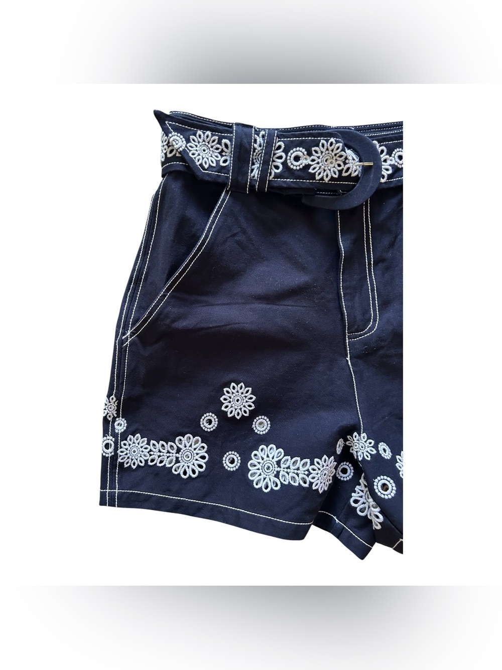 CINQ A SEPT Navy/White Mazie Eyelet Aldi Shorts Sz 4 Sm NWT $345 Boho Chic - Picture 3 of 13